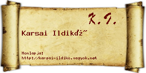 Karsai Ildikó névjegykártya