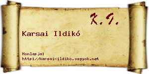 Karsai Ildikó névjegykártya